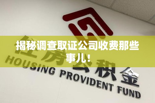 浮梁揭秘调查取证公司收费那些事儿！