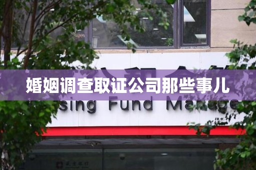 浮梁婚姻调查取证公司那些事儿
