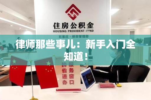 浮梁律师那些事儿：新手入门全知道！