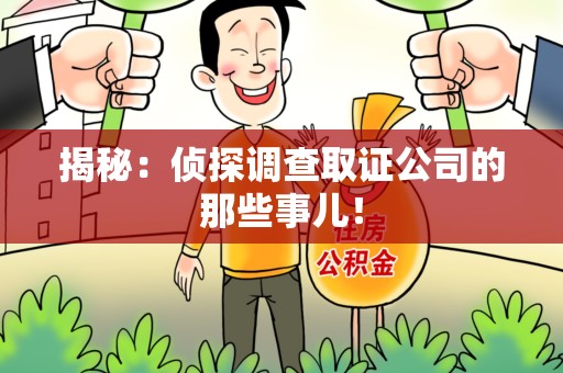 浮梁揭秘：侦探调查取证公司的那些事儿！
