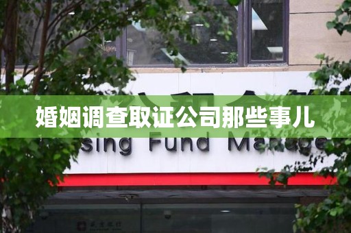 浮梁婚姻调查取证公司那些事儿