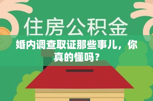 浮梁婚内调查取证那些事儿，你真的懂吗？
