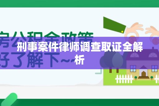 浮梁刑事案件律师调查取证全解析