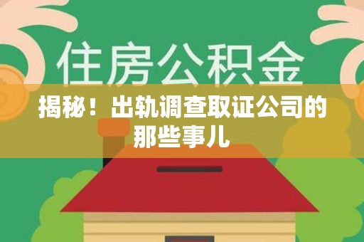 浮梁揭秘！出轨调查取证公司的那些事儿