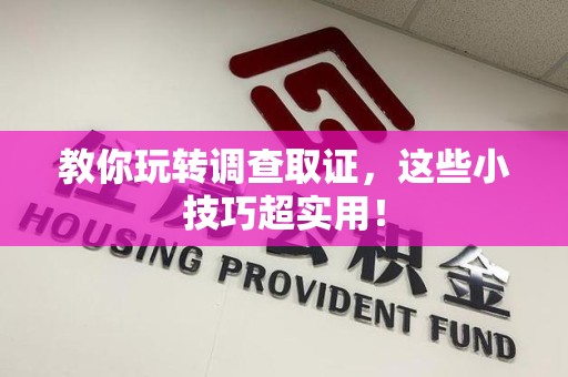 浮梁教你玩转调查取证，这些小技巧超实用！