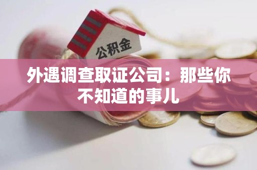 浮梁外遇调查取证公司：那些你不知道的事儿