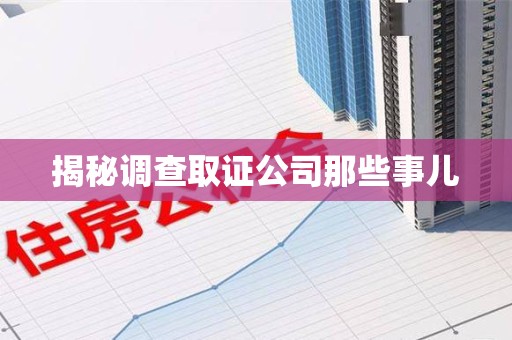 浮梁揭秘调查取证公司那些事儿