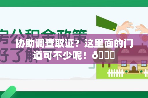 浮梁协助调查取证？这里面的门道可不少呢！😎