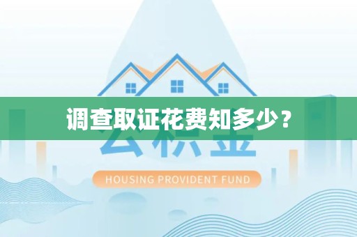 浮梁调查取证花费知多少？