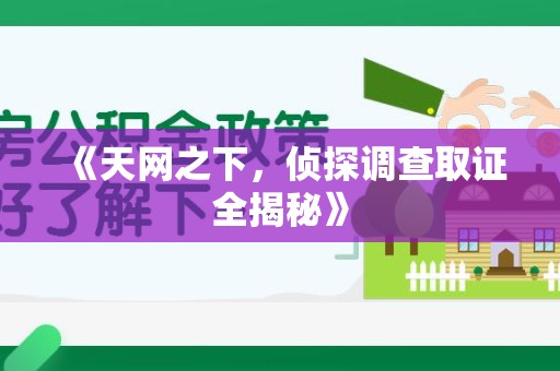 浮梁《天网之下，侦探调查取证全揭秘》