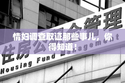 浮梁情妇调查取证那些事儿，你得知道！