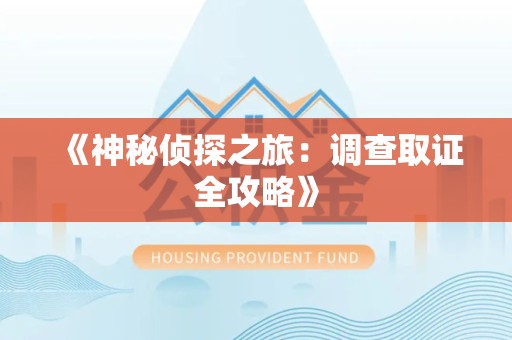 浮梁《神秘侦探之旅：调查取证全攻略》