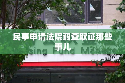浮梁民事申请法院调查取证那些事儿
